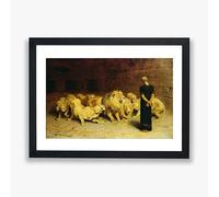 Spiffing Prints Briton Riviere - Daniel in the Lions' Den 1872 - Wall Poster - Home Décor Art - Giclee Print - Framed Print - Large