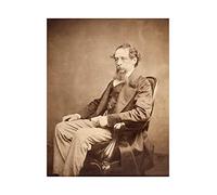 Spiffing Prints Charles Dickens - circa 1860s - Large - Semi Gloss - Framed Art Print