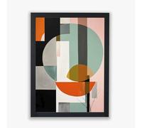 Spiffing Prints Coral Composition - Clean lines and round shapes in a serene, minimalist layout - Extra Large - Framed