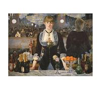 Spiffing Prints Edouard Manet A Bar at the Folies Bergere - Small - Semi Gloss - Unframed Art Print Poster