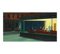 Spiffing Prints Edward Hopper - Nighthawks - Large - Semi Gloss - Framed