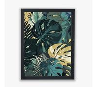 Spiffing Prints Jungle Forms I - Bold Tropical Botanical Art with Monstera Leaves - Medium - Unframed