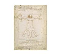 Spiffing Prints Leonardo Da Vinci - Human Proportions Vitruvian Man - Large - Matte - Framed Art Print