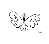 Spiffing Prints Pablo Picasso - Butterfly Sketch - Small - Matte - Unframed Art Print Poster