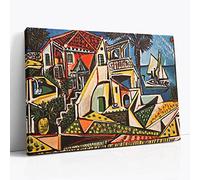 Spiffing Prints Pablo Picasso - Mediterranean Landscape Canvas Wall Art 20" by 30"