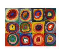 Spiffing Prints Wassily Kandinsky - Squares with Concentric Circles 1913 - Extra Large - Semi Gloss - Unframed Art Print Poster