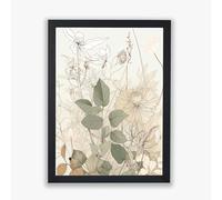 Spiffing Prints Whispering Botanicals No.6 - Delicate Botanical Print in Blush and Green - Medium - Framed