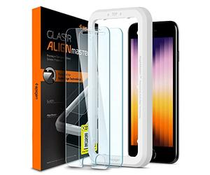 Spigen 2 Pack AlignMaster Tempered Glass Screen Protector for iPhone SE 2022/2020 and iPhone 8/7