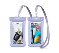 Spigen [2 PACK Aqua Shield Floating Waterproof Phone Pouch Up to 8.2, [Extra Large] [Non-Toxic TPU] IPX8 Case for iPhone 16 16e 15 14 Pro Max Plus, Samsung S25 S24 Ultra, Pixel more - Aqua Blue