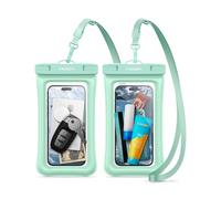 Spigen [2 PACK Aqua Shield Floating Waterproof Phone Pouch Up to 8.2, [Extra Large] [Non-Toxic TPU] IPX8 Case for iPhone 16 16e 15 14 Pro Max Plus, Samsung S25 S24 Ultra, Pixel more - Mint
