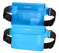 Spigen [2 Pack] Aqua Shield Waterproof Dry Bag, [Quad Seal Tech] [Non-Toxic TPU Material] IPX8 Waterproof Bags with Adjustable Waist Strap - Sea Blue