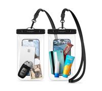 Spigen [2 PACK Aqua Shield Waterproof Phone Pouch Up to 8.2, [Extra Large] IPX8 Phone Case for swimming for iPhone 16 16e 15 14 13 Pro Max, Samsung S25 S24 Ultra, Pixel more - Crystal Clear
