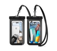 Spigen [2 PACK Aqua Shield Waterproof Phone Pouch Up to 8.2, [Extra Large] IPX8 Phone Case for swimming for iPhone 17 Air 16 16e 15 14 13 Pro Max, Samsung S25 S24 Ultra, Pixel more - Black