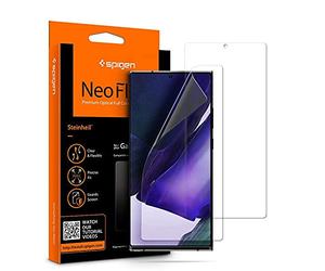 Spigen, 2 Pack, Screen Protector for Samsung Galaxy Note 20 Ultra, NeoFlex, TPU, Full Coverage, Case Friendly, Not Tempered Glass, Wet Application, Note 20 Ultra Compatible Screen Protector Film