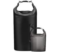 Spigen [20L+2L Set Aqua Shield Waterproof Dry Bag Rucksack, [Multi-Purpose Strap] [Roll-Top Closure] Backpack for Swimming, Paddle Boarding, Fishing, Kayaking, Camping, and Boating - Black
