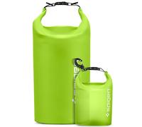 Spigen [20L+2L Set Aqua Shield Waterproof Dry Bag Rucksack, [Multi-Purpose Strap] [Roll-Top Closure] Backpack for Swimming, Paddle Boarding, Fishing, Kayaking, Camping, and Boating - Cactus Green