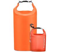 Spigen [20L+2L Set Aqua Shield Waterproof Dry Bag Rucksack, [Multi-Purpose Strap] [Roll-Top Closure] Backpack for Swimming, Paddle Boarding, Fishing, Kayaking, Camping, and Boating - Sunset Orange