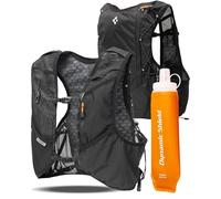 Spigen A721 Hydration Running Vest with Included 500ml Flask - 5L Storage, Secure Phone Holder, Adjustable Fit for Marathon, Trail & Road Running - M/L Black