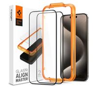 Spigen AlignMaster Full Coverage Tempered Glass Screen Protector for iPhone 15 P