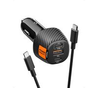 Spigen ArcStation Essential 113W 3 Ports Fast 12-24V USB C A Fast Car Charger Adapter [100W E-Marker Cable] Cigarette Lighter Socket for iPhone 17 16 Pro Max Samsung Galaxy S25 Ultra Plus Pixel 9a 10