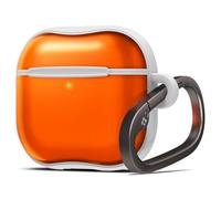 Spigen Classic C1 Case Compatible with Airpods 4 (2024) - Tangerine | Retro Design Inspired by Apple iMac G3, Case with Carabiner Keychain - Mandarin