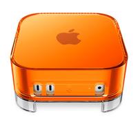 Spigen Classic C1 Case for Mac mini M4/ M4 Pro (2024) Transparent Filter Case Stand Built in Air-Filter Desktop PVC Dust Prevention Ventilation - Tangerine