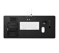 Spigen Desk Pad Velo Vegan PU Leather with Built in Magnetic Cable Holder and Non Slip Rubber Mat - Black