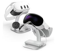 Spigen DR110 Stand Compatible with Apple Vision Pro and Meta Quest 3/Meta Quest 3S, Universal VR Headset Display Dock Station - Silver