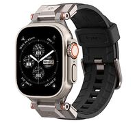 Spigen Dura Pro Armor Nylon Strap Band with Metal Connector Compatible with Apple Watch Ultra 3/2/1 (49mm), Series 11/10/9/8/SE (46/45/44/42mm) - Fabric Black