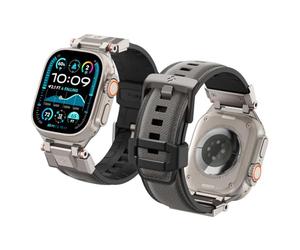 Spigen Dura Pro Armor Nylon Strap Band with Metal Connector Compatible with Apple Watch Ultra 3/2/1 (49mm), Series 11/10/9/8/SE (46/45/44/42mm) - Gray