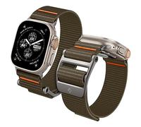 Spigen Dura Pro Flex Ultra Elastic Nylon Solo Loop Strap Band Compatible with with Apple Watch Ultra 3/2/1 (49mm), Series 11/10/9/8/SE (46/45/44/42mm) - Khaki