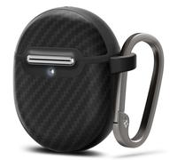 Spigen Enzo Aramid Compatible with Google Pixel Buds Pro 2 / Pro 1 - Matte Black Earbud Case - Slim Protection Design with Wireless Charging & Carabiner - Protects During Travel or Daily Use
