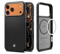 Spigen Enzo Aramid T MagFit Case for iPhone 17 Pro Max (2025), Compatible with MagSafe Accessories [Camera Control Covered] [Military-Grade Drop Protection] - Black Silver