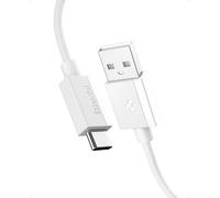 Spigen Essential Cable USB-A to USB-C Fast Charging 60W [2M] Supports 10,000+ Bends Lifetime Durability PD Fast Charging for iPhone 17 16 15 Samsung Galaxy S25 S24 Ultra Pixel 10 iPad and More - White