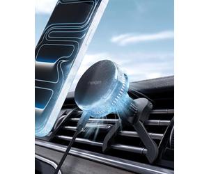Spigen Essential Cryomax MagFit Qi2.2 25W Peltier MagSafe Car Charger, Cooling Phone Holder Mount for Car, N52 Strong Magnet with 1m Cable, Compatible with iPhone 17 16 15 14 13 12 - Airvent