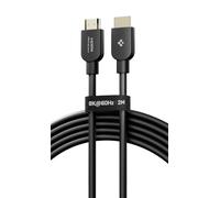 Spigen Essential HDMI 2.1 Cable 2M HDMI Forum Certified, Ultra HD High Speed 48Gbps 8K@60Hz 4K@120Hz, Dolby Vision, eARC with 24K Gold Plated Connectors for TV, PS5, Xbox, Monitor, Laptop - Black