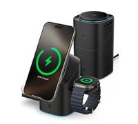 Spigen Essential MagFit Qi2 15W 3-in-1 Wireless Charger Cooling MagSafe Stand Touch Control Auto Eject Port Standby Mode Compatible with iPhone 16,15,14,13,12 Series, Apple Watch, AirPods Pro 2/3