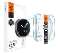 Spigen EZ Fit [2 Pack] Screen Protector for Samsung Galaxy Watch 9/8 44mm | 10H+ Hardness Tempered Glass, Easy Installation Kit, Case-Incompatible, Crystal Clear, Touch Responsive, Oleophobic Coating