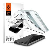 SPIGEN EZ Fit GLAS.tR Full Cover Design for Apple iPhone 15 Pro Screen Protector (2023) [6.1 inch] Auto Alignment Kit Premium Tempered Glass [2-pack] - Black