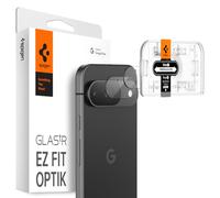Spigen EZ Fit Optik [2 Pack] Camera Lens Protector for Google Pixel 9 | Black, 9H Hardness Tempered Glass, Individual Lens Protection, Precise Lens Cutouts, Flash-Safe, Crystal Clear