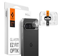 Spigen EZ Fit Optik [2P] Camera Lens Protector for Google Pixel 9 Pro XL | Black, 9H Hardness Tempered Glass, Full Module Coverage, Precise Lens Cutouts, Flash-Safe, Crystal Clear