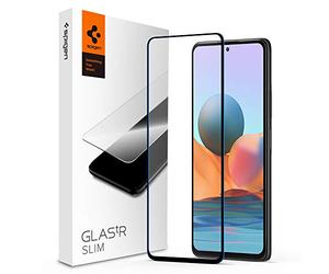 Spigen Full Coverage Tempered Glass Screen Protector for Redmi Note 10 Pro and Redmi Note 10 Pro Max - 1 Pack