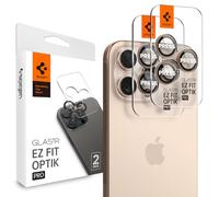 Spigen Glas.tR EZ Fit Optik Pro Tempered Glass Camera Lens Protector for iPhone 16 Pro, iPhone 16 Pro Max - Desert Titanium (2 Pack)