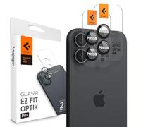 Spigen Glass tR EZ Fit Optik Pro 2 Pack, black - iPhone 16/16 Plus