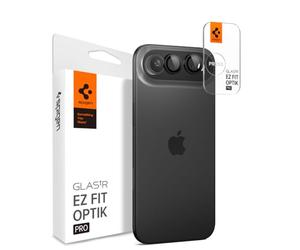 Spigen Glas.tR EZ Fit Optik Pro Tempered Glass Camera Lens Protector for iPhone Air, Black - 2 Pack