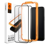 Spigen Glass tR AlignMaster 2 Pack, FC Black - iPhone 15