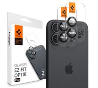 Spigen Glass tR EZ Fit Optik Pro 2 Pack, black - iPhone 16/16 Plus