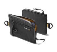 Spigen Life LF300 RFID Blocking Slim Card Wallet, Water-Resistant EDC Pouch with YKK Zipper, Holds 10 Cards, D-Ring & Front Mesh Pocket - Black