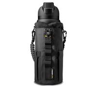 Spigen Life Tumbler Carrier Holder Bag Designed for Water Bottle 20oz to 40oz with Molle System and Smartphone Storage & Side Pocket w/Drawstring/Cord Lock D-Ring Strap Magnetic & Waterproof - Black