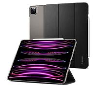 Spigen Liquid Air Folio Case Compatible with iPad Pro 12.9 Inch 6th Generation (2022) and iPad Pro 12.9 Inch 5th Generation (2021) with Pencil Holder/Auto/Sleep Wake Function/TriFold Stand - Black